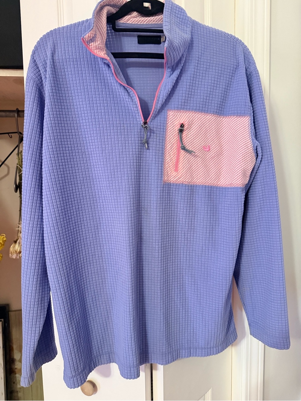 Southern Marsh Quarter Zip Pullover Fieldtec Dune XL Blue/purple Pink Seersucker
